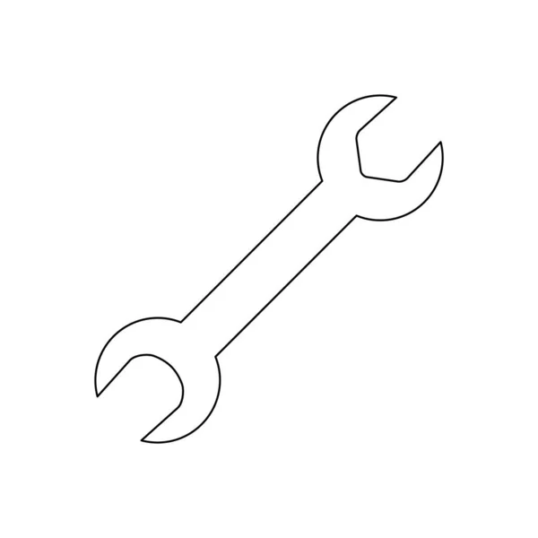 白色上孤立的Wrench矢量线图标 — 图库矢量图片