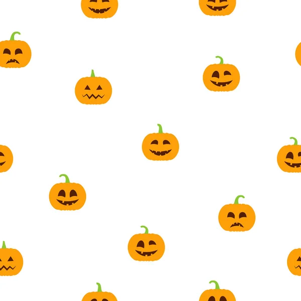 Calabazas Halloween Sin Costura Patrón Vector Ilustración Fondo Dibujos Animados — Vector de stock