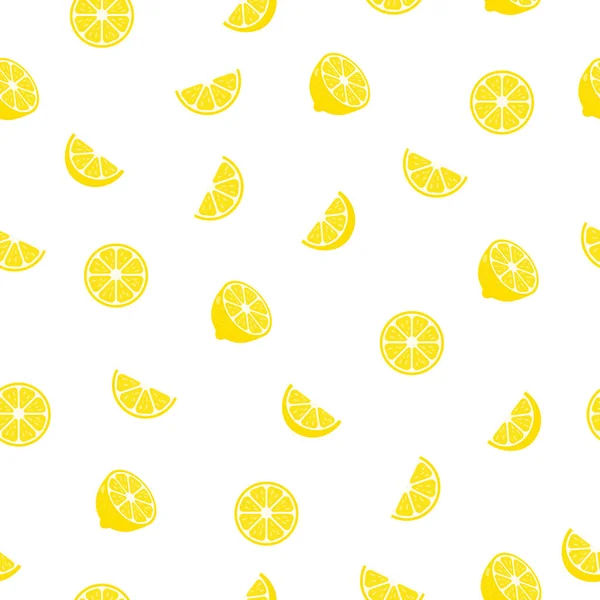 Seamless Lemon Slices Pattern Vector Illustration Background — Stock Vector