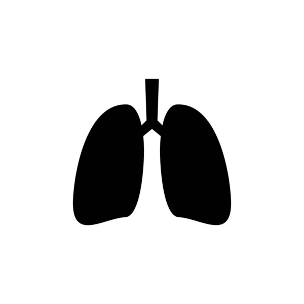 Icono Pulmones Órgano Humano Interno Ilustración Simple Vector Negro Aislado — Vector de stock