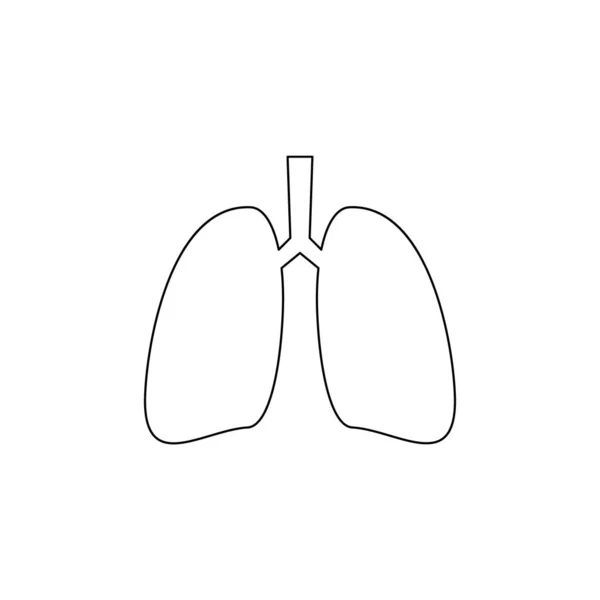 Значок Лінії Легень Внутрішній Орган Людини Проста Чорна Векторна Ілюстрація — стоковий вектор