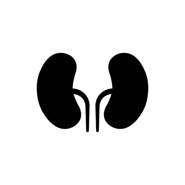 Kidneys Icon People Kidneys Black Shape Vector Illustration Isolated White — Stock Vector