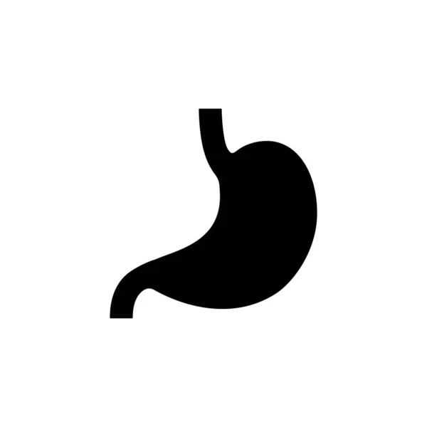 胃のアイコン 白い背景に隔離された胃の黒い形のベクトルイラスト 人間の内臓 — ストックベクタ
