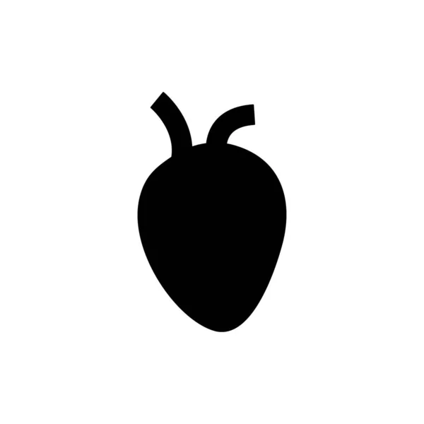 Herz Symbol Mensch Oder Tier Schwarze Herzform Vektor Illustration Isoliert — Stockvektor