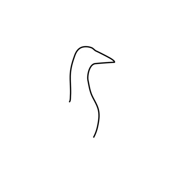 ガチョウの頭線のアイコン ファーム動物連続線描画ベクトルイラスト ガチョウの頭記号 — ストックベクタ