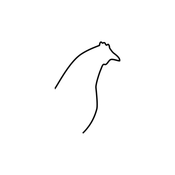 Kycklinghuvud Ikonen Lantbruksdjur Kontinuerlig Linje Dras Vektor Illustration Kycklinghuvudets Symbol — Stock vektor