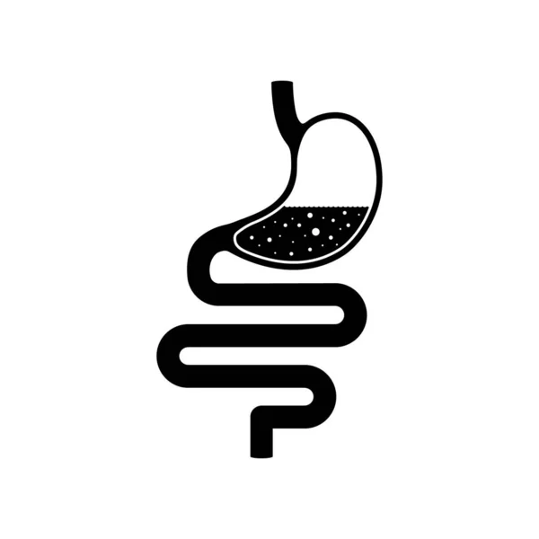 Estómago Icono Vector Silueta Negro Ilustración Del Contorno Órganos Humanos — Archivo Imágenes Vectoriales