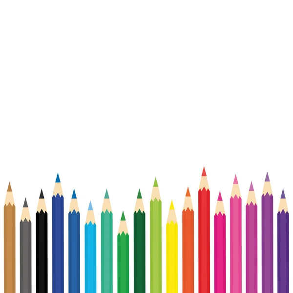 Colorful Pencil Set Icons Back School Stock Vector Illustration Isolated — Stock Vector