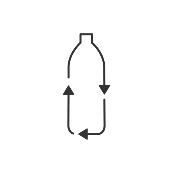 Riciclare Bottiglia Plastica Linea Icona Vettoriale Illustrazione Isolata Bianco Contorno — Vettoriale Stock