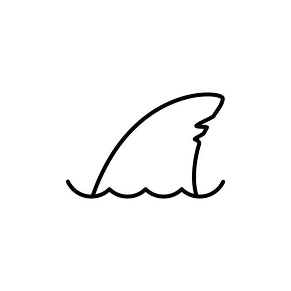 Línea Tiburón Aleta Símbolo Vector Ilustración Aislada Sobre Fondo Blanco — Archivo Imágenes Vectoriales