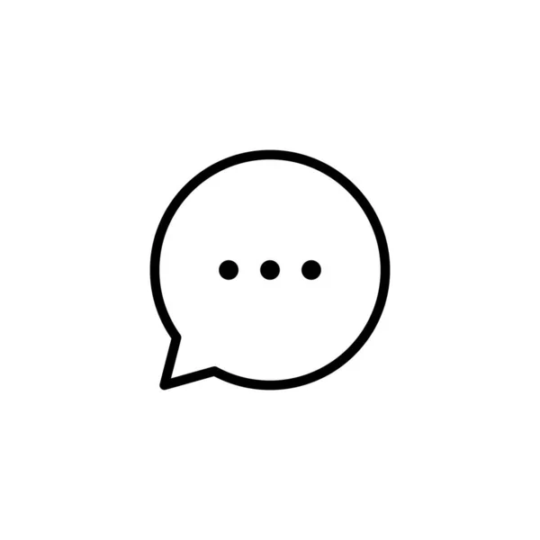 Speech Bubble Line Icon Isolated White — Stock Vector