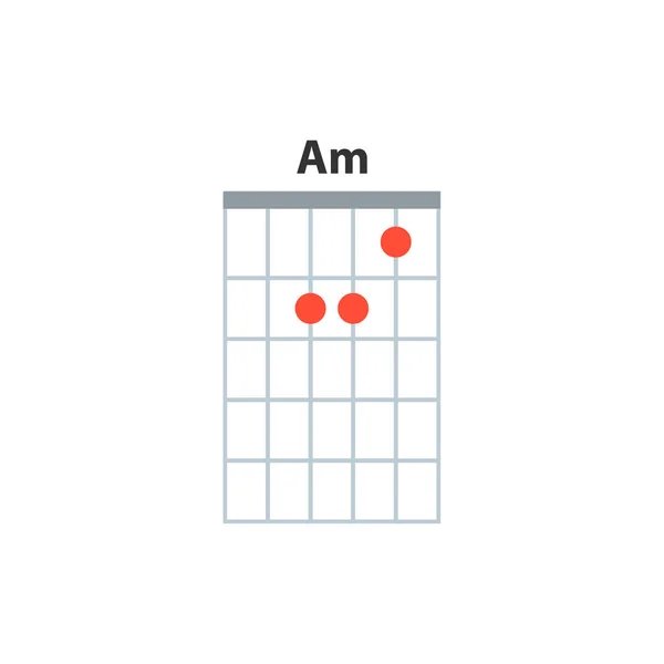 Gitarrackordsikon Grundläggande Gitarrackord Vektor Isolerad Vitt Gitarrlektion Illustration — Stock vektor