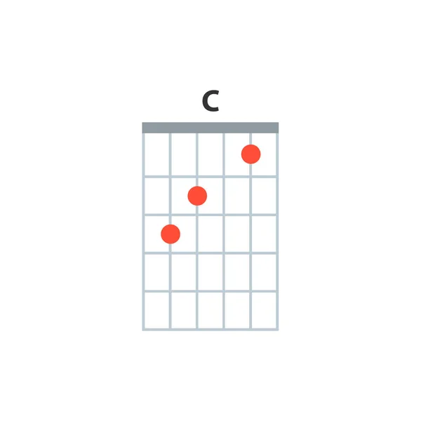 Akkord Ikone Grundlegende Gitarrenakkorde Vektor Isoliert Auf Weiß Illustration Zum — Stockvektor