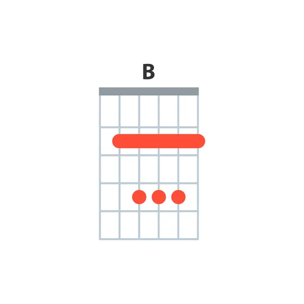 Ícone Acorde Guitarra Vetor Básico Acordes Guitarra Isolado Branco Ilustração —  Vetores de Stock