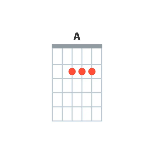Guitar Chord Icon Basic Guitar Chords Vector Isolated White Guitar — Stock Vector