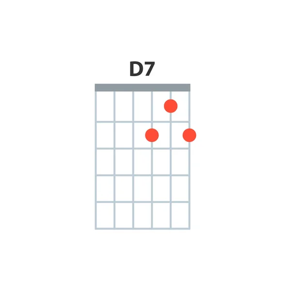 Ícone Acorde Guitarra Vetor Básico Acordes Guitarra Isolado Branco Ilustração — Vetor de Stock