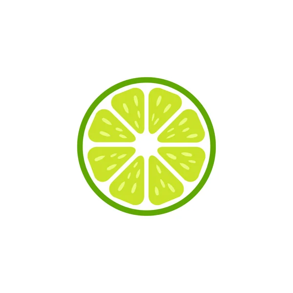 Lime Slice Icon Lime Peace Vector Illustration Isolated White Tasty — Stock Vector