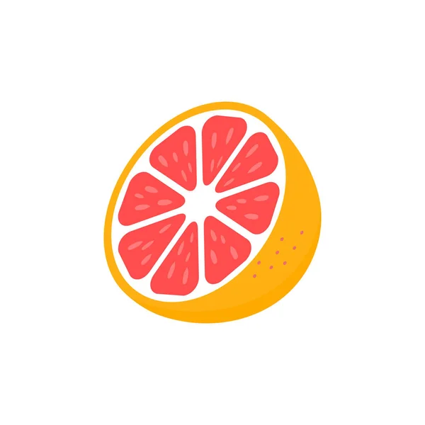 Slice Grapefruit Icon Grapefruit Peace Vector Illustration Isolated White Tasty — Stock Vector