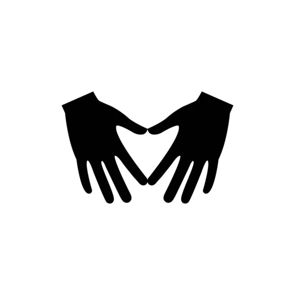 Руки Делают Иконку Форме Сердца Люди Руки Делающие Кардиограмму Очертания — стоковый вектор