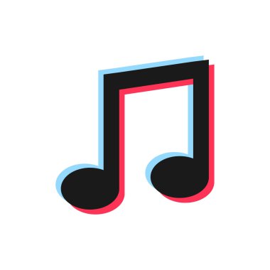 Müzik notası simgesi simgesi. Vektör illüstrasyonu beyazda izole edildi