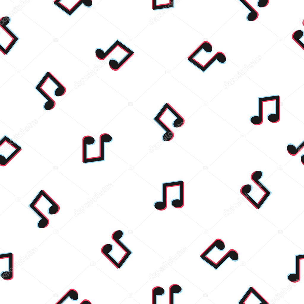 Seamless pattern musical note white background. Vector illustration.