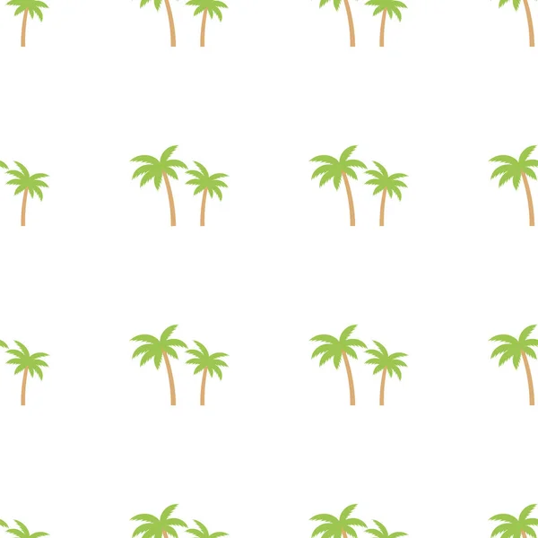 Naadloze Palm Boom Groen Patroon Textuur Palm Boom Print Vector — Stockvector