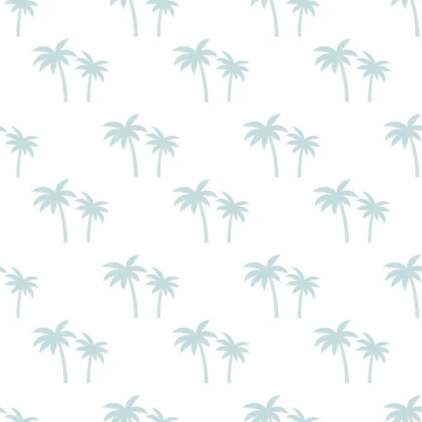 Naadloze Palmboom Blauwe Patroon Textuur Palm Boom Print Vector Illustratie — Stockvector