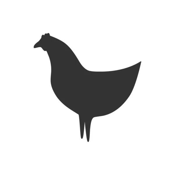 Черная Икона Курицы Векторная Иллюстрация Силуэта Сельскохозяйственных Животных — стоковый вектор