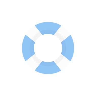 Mavi ve beyaz yüzme lastiği. Yüzen can simidi vektörü beyaza izole edildi. Yaz tatili şamandırası illüstrasyonu.