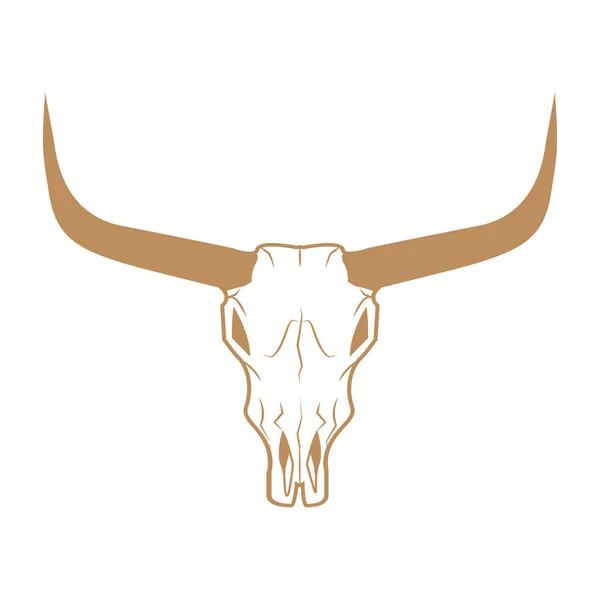 Bull Skull Icon Buffalo Head Vector Illustration Isolated White Animal — Stock Vector