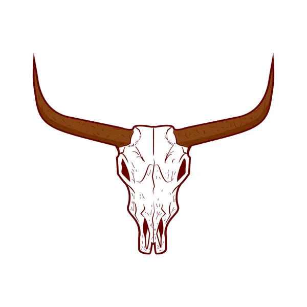 Ícone Crânio Buffalo Cabeça Vetor Ilustração Isolado Branco Crânio Animal —  Vetores de Stock