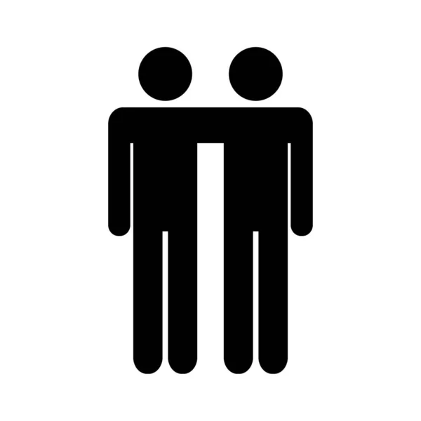 Icono Amigos Ilustración Vectorial Lgbt Dos Hombres Pie Juntos Gays — Archivo Imágenes Vectoriales