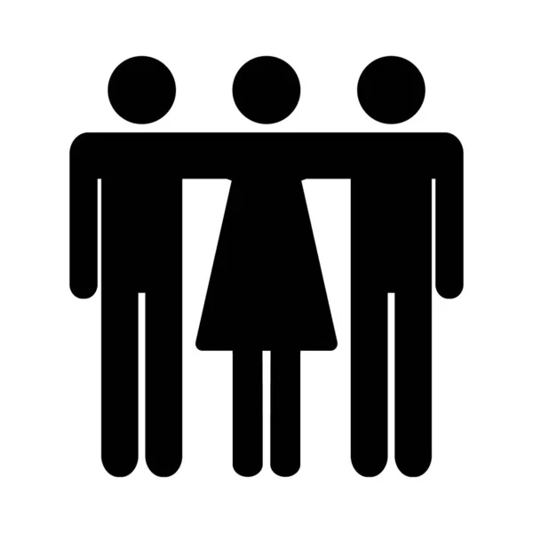 Φιλικό Είδωλο Δύο Άντρες Και Γυναίκες Αγκαλιάζονται Ομαδική Διανυσματική Απεικόνιση — Διανυσματικό Αρχείο