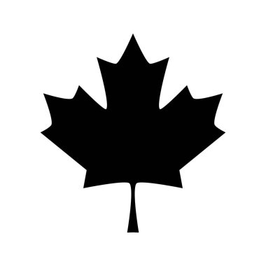 Akçaağaç yaprağı ikonu. Vektör illüstrasyonu beyazda izole edildi