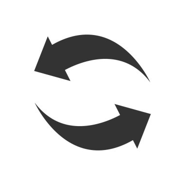 Siyah ok simgesini geri dönüştür. İki ok vektör çizimi izole edildi