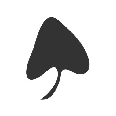 Yaprak siyah ikon. Beyazda izole edilmiş basit yaprak ana hatlı vektör çizimi.