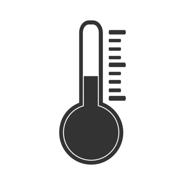 Thermometer Black Icon Vector Illustration Isolated White — Stock Vector