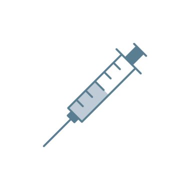 Beyaz arkaplanda izole edilmiş şırınga çizgisi resimleme