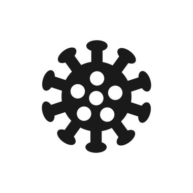 Beyaz üzerine izole edilmiş siyah virüs simgesi