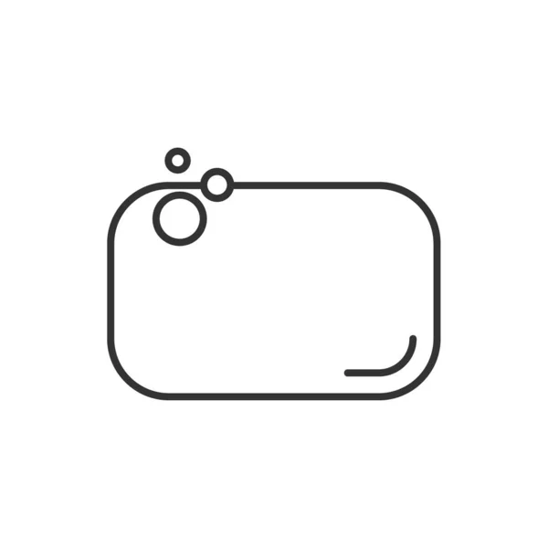 Значок Мыльной Линии Полоска Мыла Векторной Иллюстрацией Пены Изолирована Белом — стоковый вектор