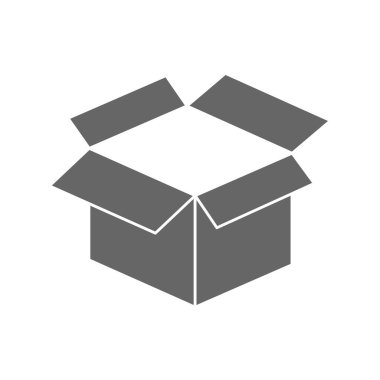 Kutu siyah şekil simgesi. Beyaz üzerinde izole edilmiş kutu ana hatlarını aç.