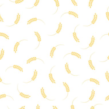 Buğdaysız beyaz arka plan. Buğday tarımı dokusu vektör çizimi