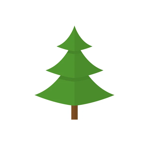 Árbol Navidad Icono Verde Ilustración Vectorial Silueta Árbol Aislado Blanco — Archivo Imágenes Vectoriales