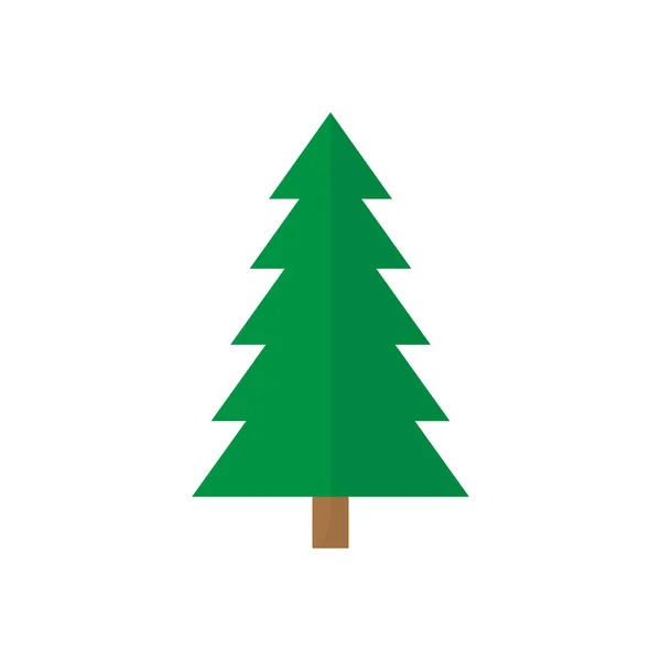 Árbol Navidad Icono Verde Ilustración Vectorial Silueta Árbol Aislado Blanco — Archivo Imágenes Vectoriales