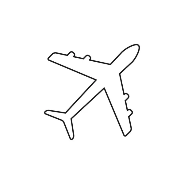 Plane Line Icon Airplane Transportation Vector Illustration Isolated White Background — Stock Vector