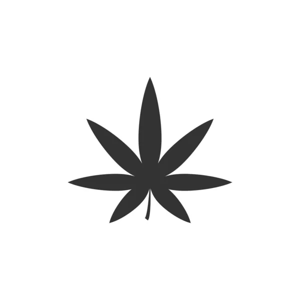 Cannabis Vector Outline Marijuana Leaf Icon Isolated White — Stock Vector