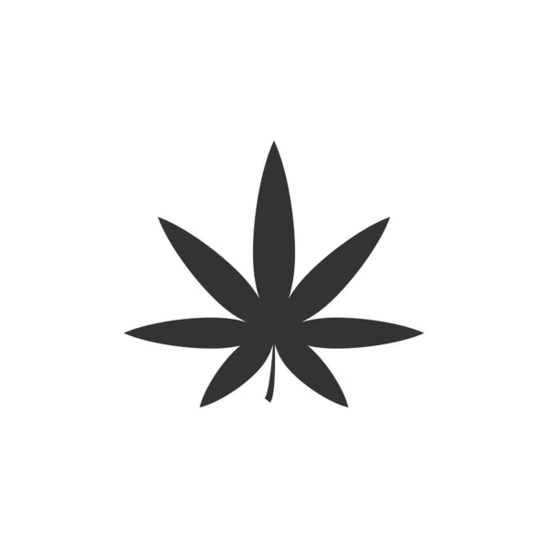 Cannabis Vector Omtrek Marihuana Blad Icoon Geïsoleerd Wit — Stockvector