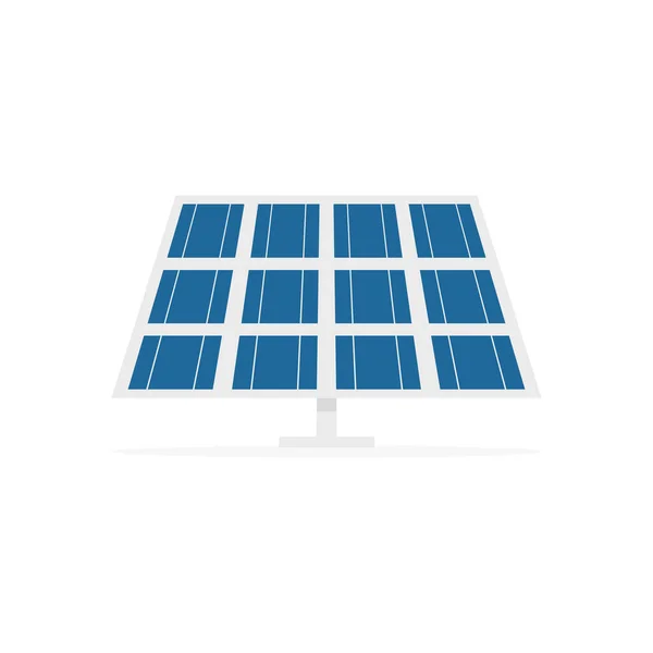 Solenergiikonen Frontal Sol Panel Blå Vektor Illustration Isolerad Vit — Stock vektor