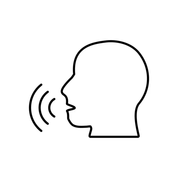 Ikona Ovládacího Vedení Hlasu Hlasový Příkaz Vektorovou Ilustrací Zvukových Vln — Stockový vektor