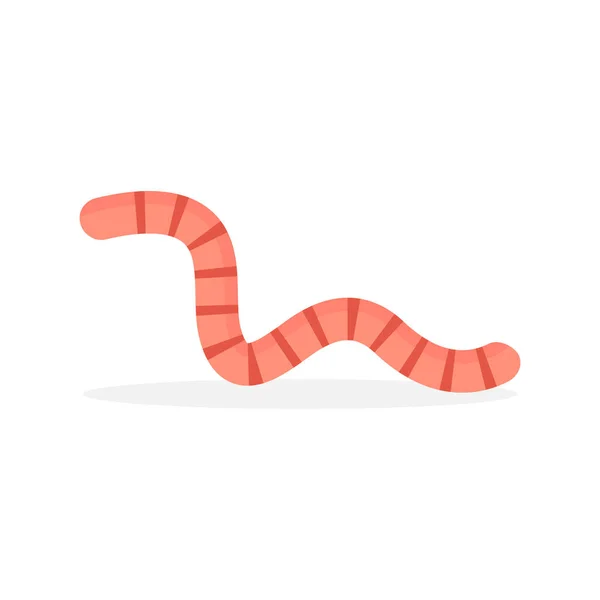 Cute Worm Icon Cartoon Earthworm Vector Illustration Isolated White — Stock Vector